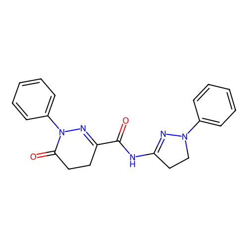 6-oxo-1-phenyl-N-(1-phenyl-4,5-dihydro-1H-pyrazol-3-yl)-1,4,5,6-tetrahydropyridazine-3-carboxamide structure