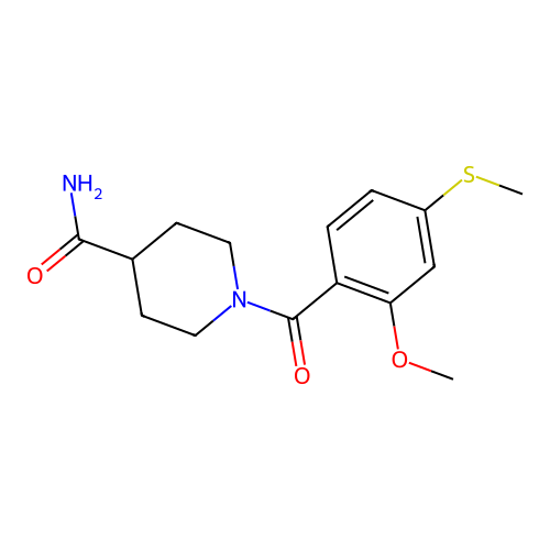 1-(2-Methoxy-4-methylsulfanylbenzoyl)piperidine-4-carboxamide structure