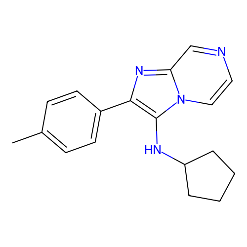 N-cyclopentyl-2-(4-methylphenyl)imidazo[1,2-a]pyrazin-3-amine structure
