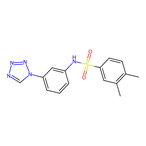 3,4-dimethyl-N-[3-(1H-tetrazol-1-yl)phenyl]benzenesulfonamide structure