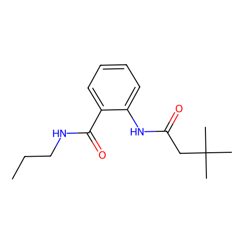2-(3,3-dimethylbutanoylamino)-N-propylbenzamide structure