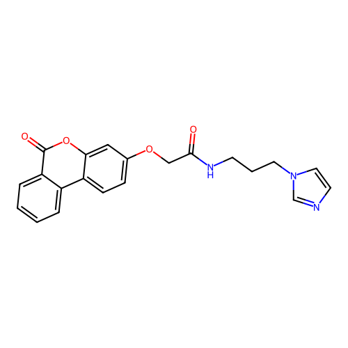 N-(3-(1H-imidazol-1-yl)propyl)-2-((6-oxo-6H-benzo[c]chromen-3-yl)oxy)acetamide structure