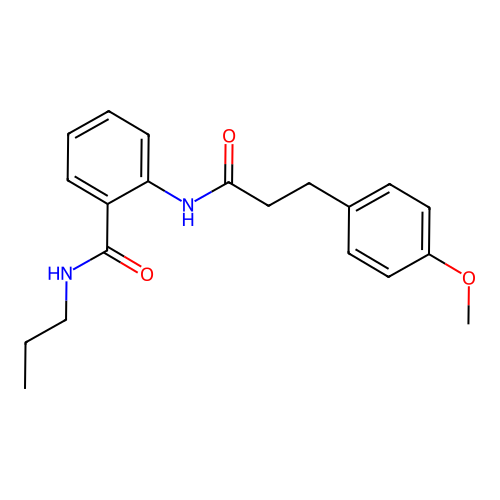 2-[3-(4-methoxyphenyl)propanoylamino]-N-propylbenzamide structure