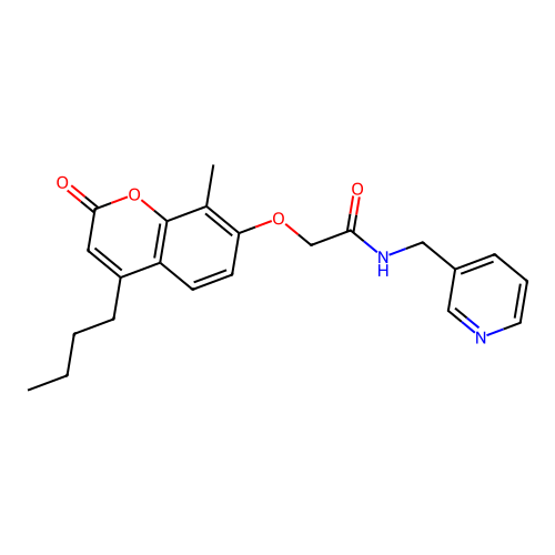 2-[(4-butyl-8-methyl-2-oxo-2H-chromen-7-yl)oxy]-N-(pyridin-3-ylmethyl)acetamide structure