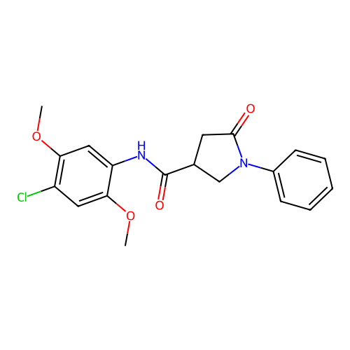 N-(4-chloro-2,5-dimethoxyphenyl)-5-oxo-1-phenylpyrrolidine-3-carboxamide structure