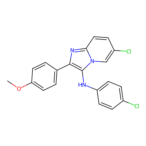 6-chloro-N-(4-chlorophenyl)-2-(4-methoxyphenyl)imidazo[1,2-a]pyridin-3-amine structure