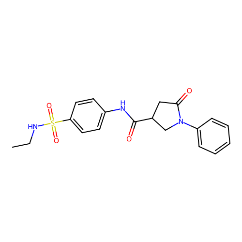 N-[4-(ethylsulfamoyl)phenyl]-5-oxo-1-phenylpyrrolidine-3-carboxamide structure