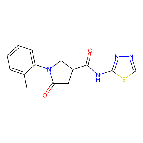 1-(2-methylphenyl)-5-oxo-N-(1,3,4-thiadiazol-2-yl)pyrrolidine-3-carboxamide structure