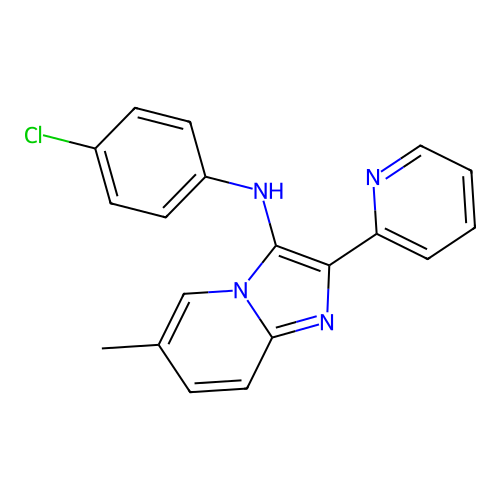 N-(4-chlorophenyl)-6-methyl-2-pyridin-2-ylimidazo[1,2-a]pyridin-3-amine structure