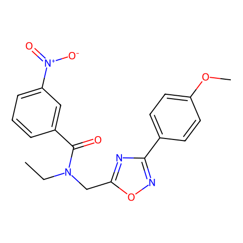 N-ethyl-N-((3-(4-methoxyphenyl)-1,2,4-oxadiazol-5-yl)methyl)-3-nitrobenzamide structure