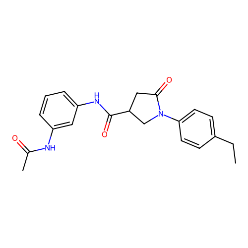 N-(3-acetamidophenyl)-1-(4-ethylphenyl)-5-oxopyrrolidine-3-carboxamide structure