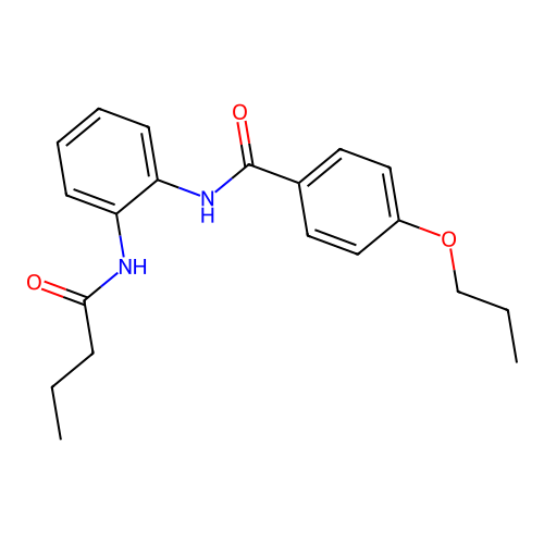N-[2-(butanoylamino)phenyl]-4-propoxybenzamide structure