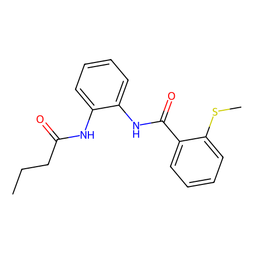N-[2-(butanoylamino)phenyl]-2-methylsulfanylbenzamide structure