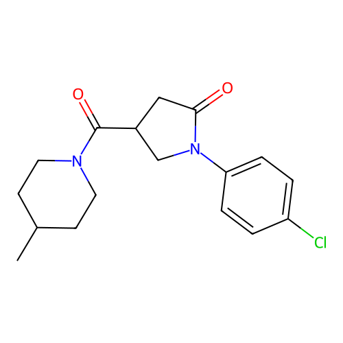 1-(4-Chlorophenyl)-4-(4-methylpiperidine-1-carbonyl)pyrrolidin-2-one structure