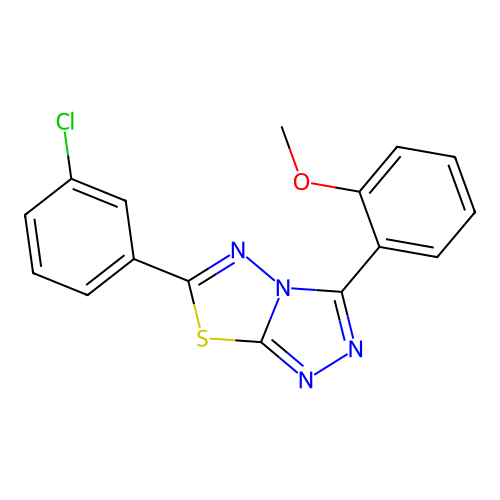 6-(3-Chlorophenyl)-3-(2-methoxyphenyl)-[1,2,4]triazolo[3,4-b][1,3,4]thiadiazole structure