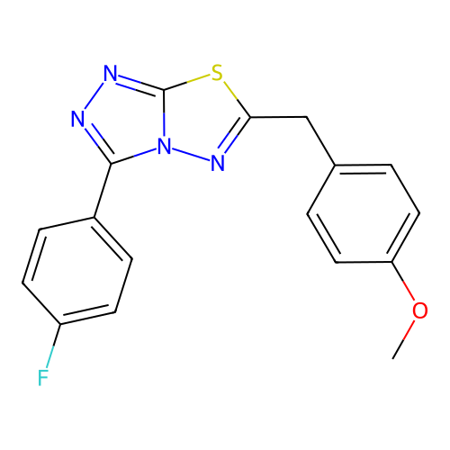 3-(4-Fluorophenyl)-6-(4-methoxybenzyl)[1,2,4]triazolo[3,4-b][1,3,4]thiadiazole structure