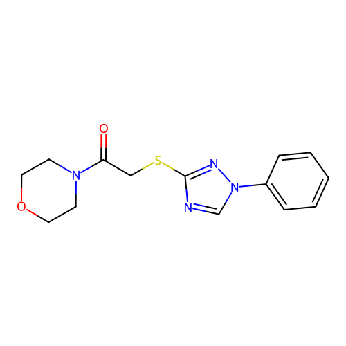 1-Morpholin-4-yl-2-[(1-phenyl-1,2,4-triazol-3-yl)sulfanyl]ethanone structure