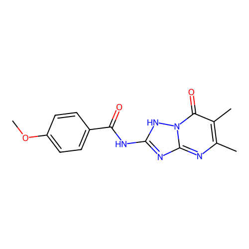 N-(5,6-dimethyl-7-oxo-4,7-dihydro-[1,2,4]triazolo[1,5-a]pyrimidin-2-yl)-4-methoxybenzamide structure