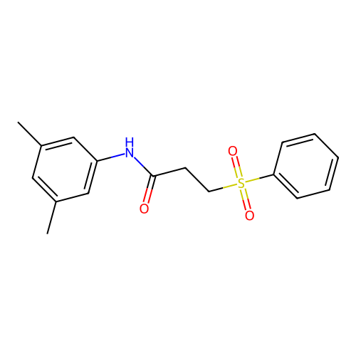 N-(3,5-dimethylphenyl)-3-(phenylsulfonyl)propanamide structure