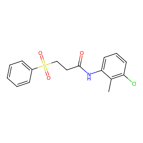 3-(benzenesulfonyl)-N-(3-chloro-2-methylphenyl)propanamide structure