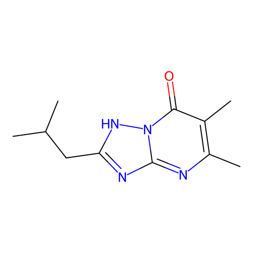 2-isobutyl-5,6-dimethyl-[1,2,4]triazolo[1,5-a]pyrimidin-7(4H)-one structure
