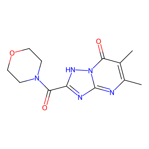 5,6-dimethyl-2-(morpholine-4-carbonyl)-[1,2,4]triazolo[1,5-a]pyrimidin-7(4H)-one structure