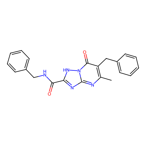 N,6-dibenzyl-7-hydroxy-5-methyl[1,2,4]triazolo[1,5-a]pyrimidine-2-carboxamide structure