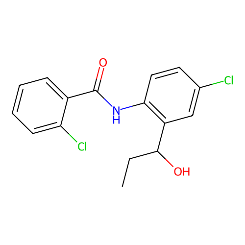 2-chloro-N-[4-chloro-2-(1-hydroxypropyl)phenyl]benzamide structure