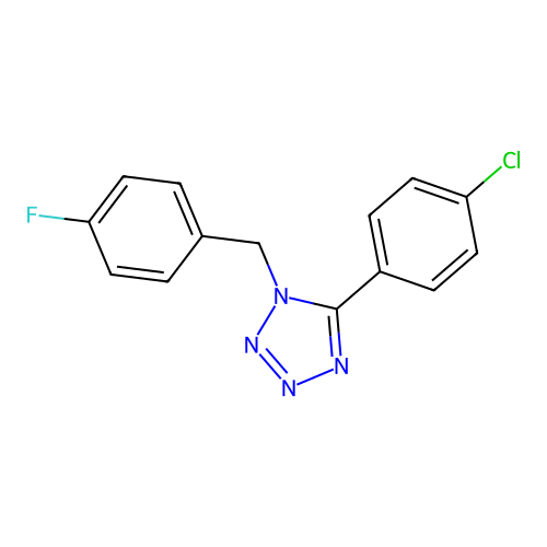 5-(4-Chlorophenyl)-1-[(4-fluorophenyl)methyl]tetrazole structure