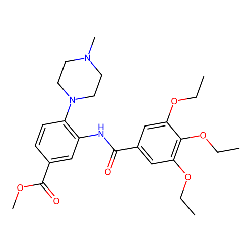 Methyl 4-(4-methylpiperazin-1-yl)-3-[(3,4,5-triethoxybenzoyl)amino]benzoate structure
