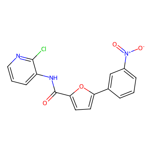 N-(2-chloropyridin-3-yl)-5-(3-nitrophenyl)furan-2-carboxamide structure