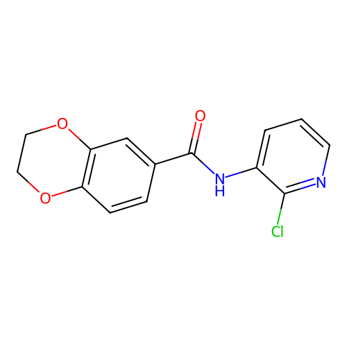 N-(2-chloropyridin-3-yl)-2,3-dihydro-1,4-benzodioxine-6-carboxamide structure