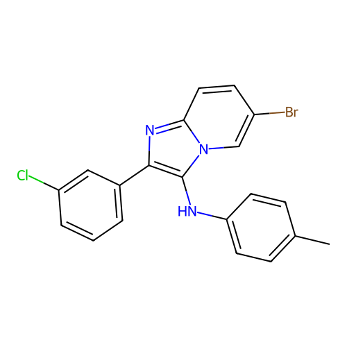 6-bromo-2-(3-chlorophenyl)-N-(4-methylphenyl)imidazo[1,2-a]pyridin-3-amine structure