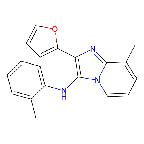 2-(furan-2-yl)-8-methyl-N-(2-methylphenyl)imidazo(1,2-a)pyridin-3-amine structure