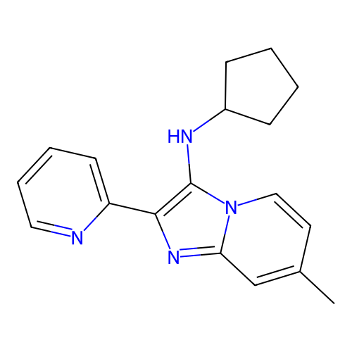 N-cyclopentyl-7-methyl-2-pyridin-2-ylimidazo[1,2-a]pyridin-3-amine structure