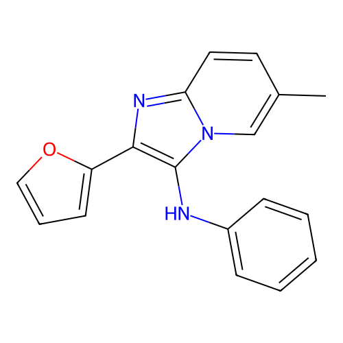 2-(furan-2-yl)-6-methyl-N-phenylimidazo[1,2-a]pyridin-3-amine structure