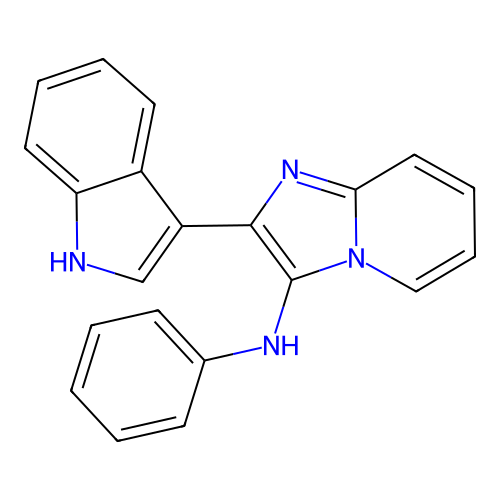 2-(1H-indol-3-yl)-N-phenylimidazo[1,2-a]pyridin-3-amine structure