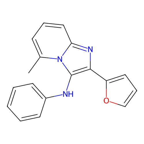 2-(furan-2-yl)-5-methyl-N-phenylimidazo[1,2-a]pyridin-3-amine structure