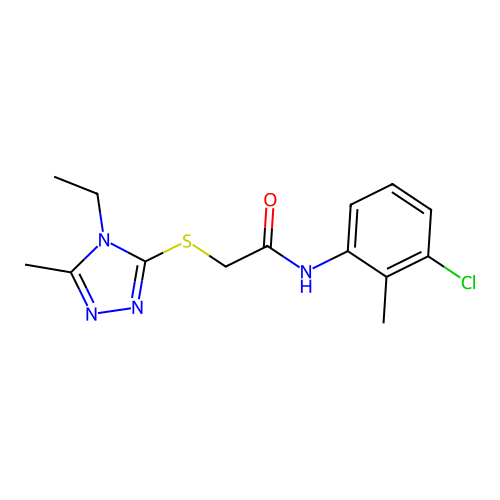 N-(3-chloro-2-methylphenyl)-2-[(4-ethyl-5-methyl-1,2,4-triazol-3-yl)sulfanyl]acetamide structure