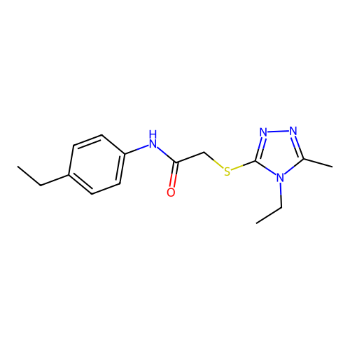 2-[(4-ethyl-5-methyl-1,2,4-triazol-3-yl)sulfanyl]-N-(4-ethylphenyl)acetamide structure