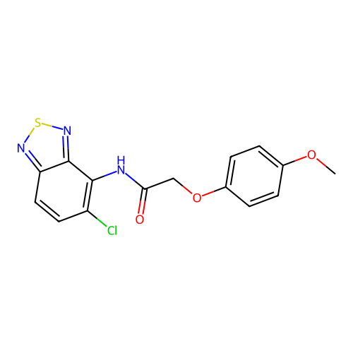 N-(5-chloro-2,1,3-benzothiadiazol-4-yl)-2-(4-methoxyphenoxy)acetamide structure