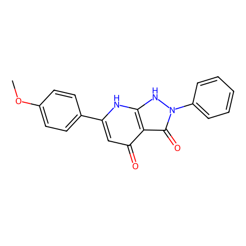 6-(4-methoxyphenyl)-2-phenyl-1H-pyrazolo[3,4-b]pyridine-3,4(2H,7H)-dione structure