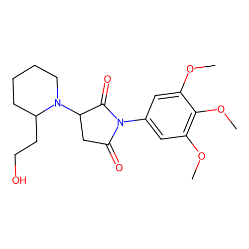 3-[2-(2-hydroxyethyl)piperidin-1-yl]-1-(3,4,5-trimethoxyphenyl)pyrrolidine-2,5-dione structure
