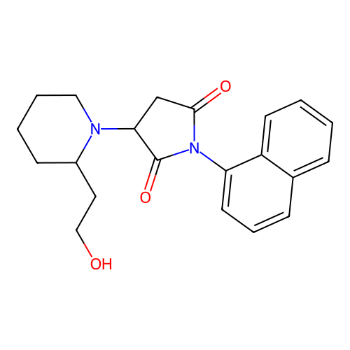 3-[2-(2-Hydroxyethyl)piperidin-1-yl]-1-(naphthalen-1-yl)pyrrolidine-2,5-dione structure