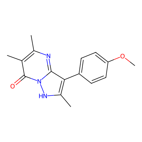 3-(4-methoxyphenyl)-2,5,6-trimethylpyrazolo[1,5-a]pyrimidin-7(4H)-one structure