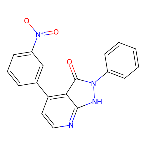 4-(3-nitrophenyl)-2-phenyl-1H-pyrazolo[3,4-b]pyridin-3-one structure