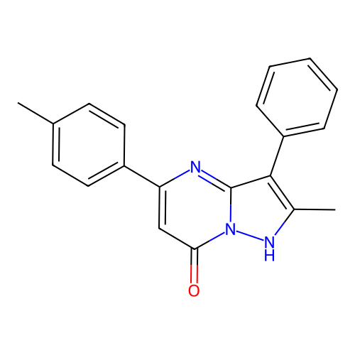 2-methyl-5-(4-methylphenyl)-3-phenylpyrazolo[1,5-a]pyrimidin-7(4H)-one structure