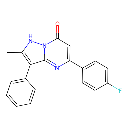 5-(4-fluorophenyl)-2-methyl-3-phenylpyrazolo[1,5-a]pyrimidin-7(4H)-one structure