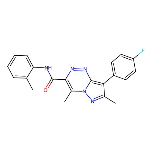 8-(4-fluorophenyl)-4,7-dimethyl-N-(2-methylphenyl)pyrazolo[5,1-c][1,2,4]triazine-3-carboxamide structure