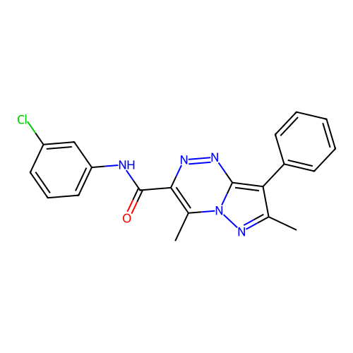 N-(3-chlorophenyl)-4,7-dimethyl-8-phenylpyrazolo[5,1-c][1,2,4]triazine-3-carboxamide structure